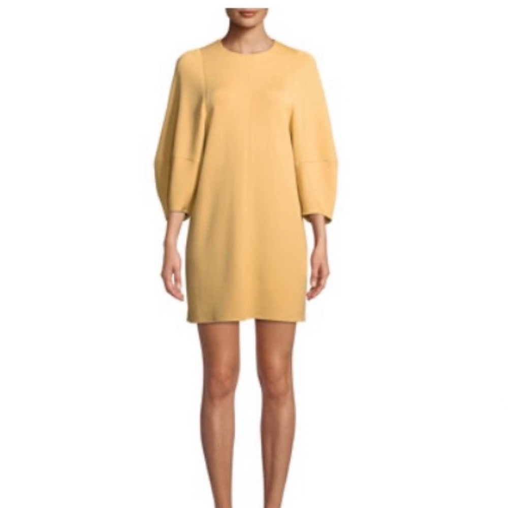 Tibi Apricot Crepe Mini Dress Puffy Sleeves Sz Medium